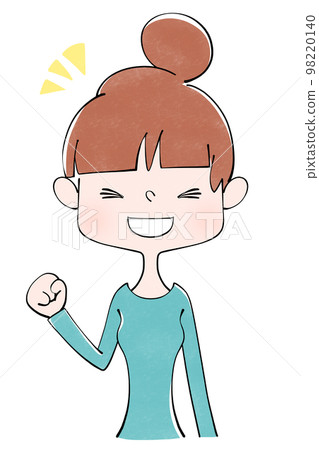 All right! Illustration of a woman posing with 98220140