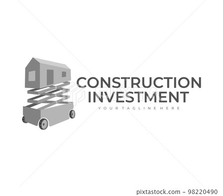 Scissor lifts, construction investment, home and house, logo design. Construction, construction machinery, building and engineering, vector design and illustration Scissor lifts, construction investment, home and house, logo design. Construction, construction machinery, building and engineering, vector design and illustration 98220490