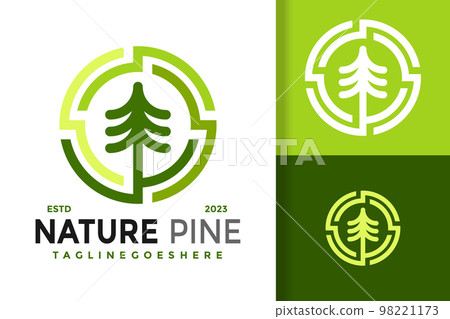 Nature Tree Pine Logo Logos Design Element Stock Vector Illustration Template 98221173
