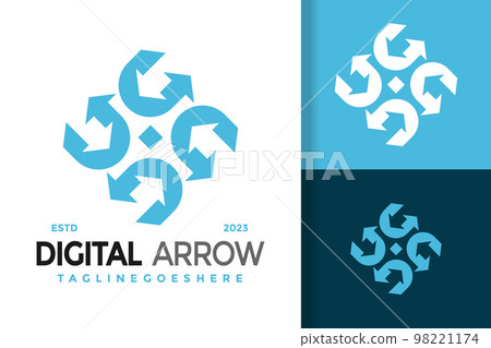 Digital Arrow Logo Logos Design Element Stock Vector Illustration Template 98221174