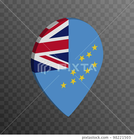 Map pointer with Tuvalu flag. Vector illustration. 98221503