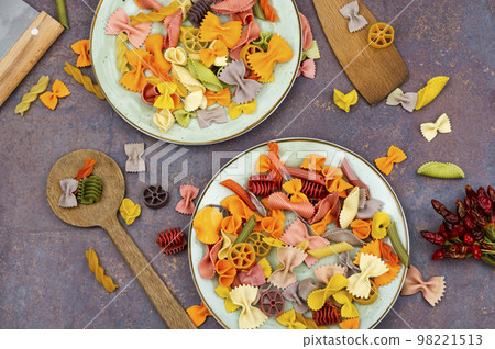 Italian pasta colorful Italian pasta colorful 98221513