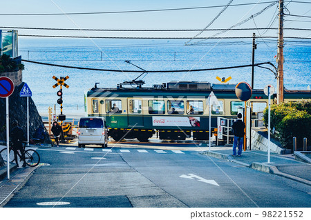 Shonan Coast Railroad crossing at Kamakura Kokomae Station 98221552