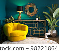 Luxury Interior. Modern art deco living room interior 3D illustration 98221864