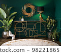 Luxury Interior. Modern art deco living room interior 3D illustration 98221865