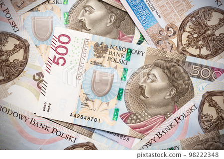 Polish 500 banknotes, polish money 98222348
