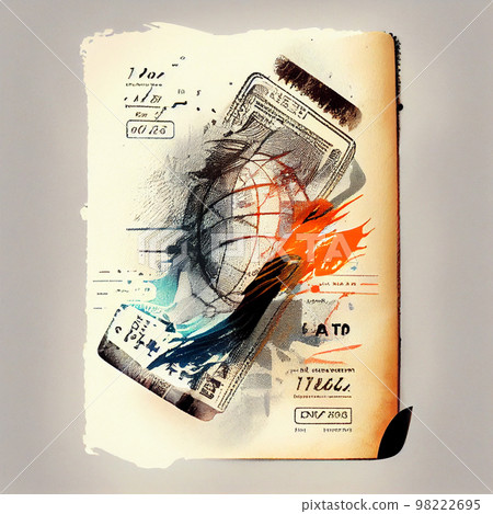 Passport stamp Customs stamps of non-existing countries. 98222695