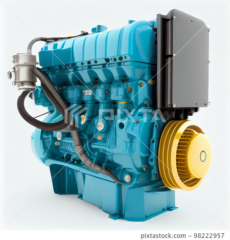 Diesel engine isolated on white background 98222957