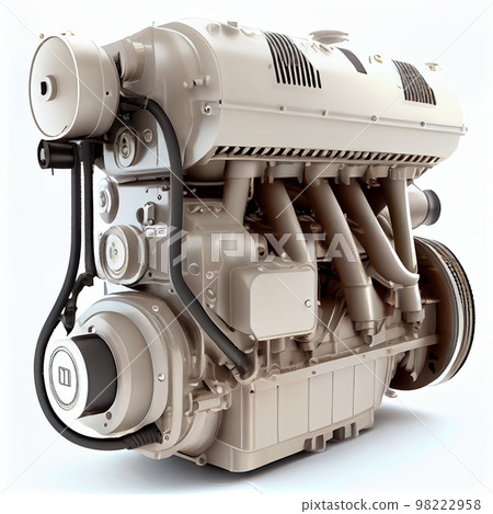 Diesel engine isolated on white background 98222958