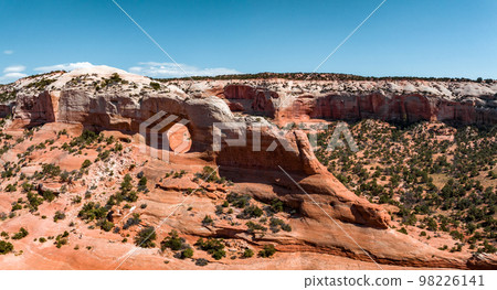 Aerial view of the Arches National Park in Arizona, USA. Amazing rock formation - The Wave. Parya Canyon Vermillion Cliffs, Coyote Buttes Wilderness Aerial view of the Arches National Park in Arizona, USA. Amazing rock formation - The Wave. Parya Canyon Vermillion Cliffs, Coyote Buttes Wilderness 98226141
