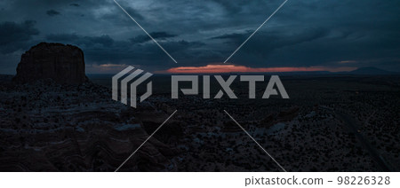 Endless desert view of Arizona, USA. Red rocks, no life for miles. Scottsdale Arizona desert landscape, USA at dusk Endless desert view of Arizona, USA. Red rocks, no life for miles. Scottsdale Arizona desert landscape, USA at dusk 98226328