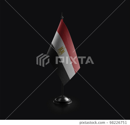 Small national flag of the Egypt on a black background 98226751