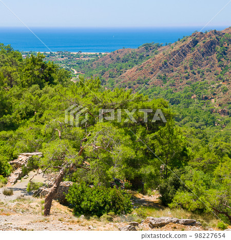 View of the Mediterranean Sea from Mount Chimera, Turkey. View of the Mediterranean Sea from Mount Chimera, Turkey. 98227654