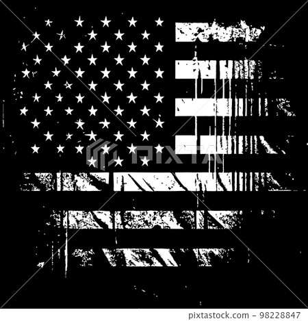Black and white realistic abstract flag of America, country independence day, national traditions - Vector 98228847