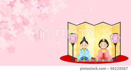 Hina doll Hinamatsuri Peach Festival background material 98228887