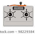 0402_Color illustration of a gas stove viewed from above 98229384