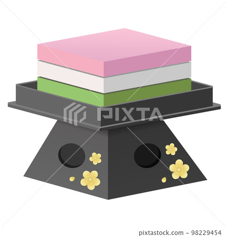 菱餅桃節插畫素材 98229454