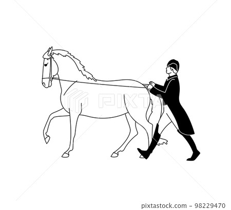 Horse training in the hands, classic dressage Horse training in the hands, classic dressage 98229470