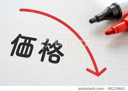 價格和書面註釋和標記 98229662