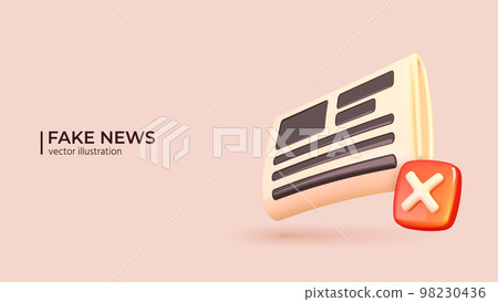 3d Vector Fake News or Spam Concept. 3d Vector Fake News or Spam Concept. 98230436