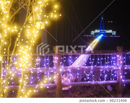 Ueno Village, Gunma Prefecture Tenku Kairo Suspension Bridge Illumination Ueno Village, Gunma Prefecture Tenku Kairo Suspension Bridge Illumination 98231406