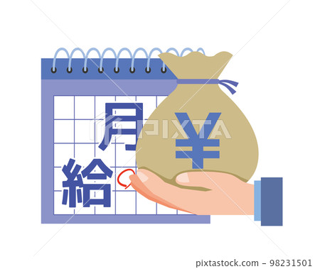 每月工資支付圖像插圖 98231501