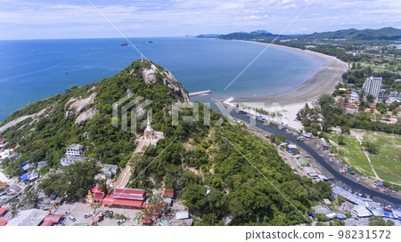 Wat Khao Takiab hill and beach in hua Hin, Prachuap Khiri Khan, Thailand 98231572