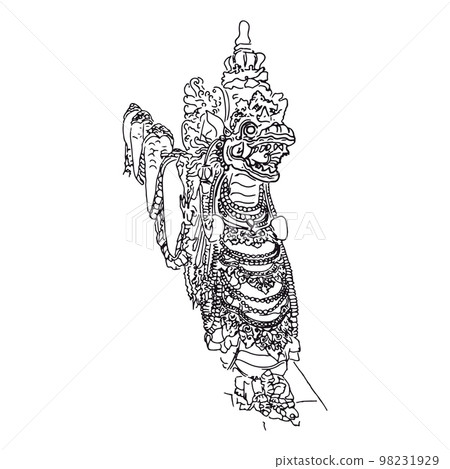 sketch balinese religious dragon the statue sketch balinese religious dragon the statue 98231929