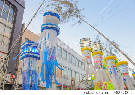 Windsocks of the Anjo Tanabata Festival swaying in the evening breeze 98232006