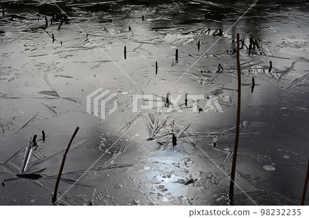 結冰的早晨,結冰的水面 結冰的早晨,結冰的水面 98232235