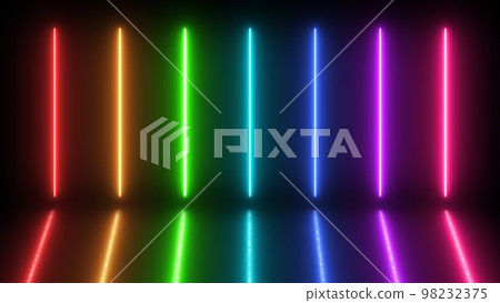 Colorful Flicker Neon Light Technology VJ Loop Dancing Stage Background 98232375
