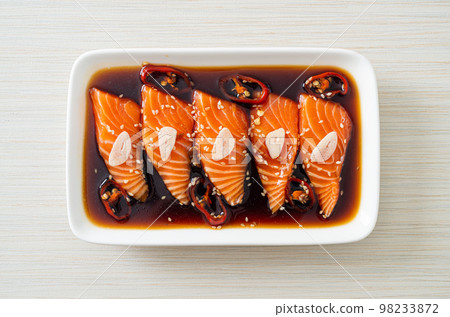 Salmon marinated Shoyu or Salmon Pickled Soy Sauce 98233872