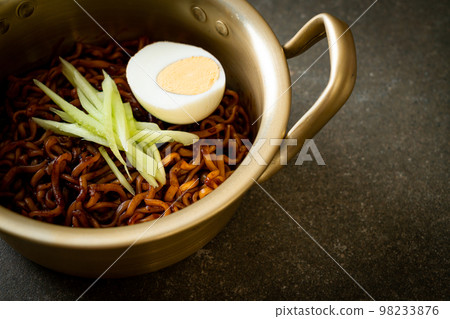 Korean Instant Noodle with Black Bean Sauce (Jajangmyeon or JJajangmyeon) Korean Instant Noodle with Black Bean Sauce (Jajangmyeon or JJajangmyeon) 98233876