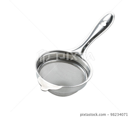 Metal or stainless-steel kitchen strainer,  isolated on white background . 98234071