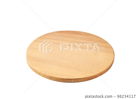 Empty round wooden pizza board isolated on white background. Empty round wooden pizza board isolated on white background. 98234117