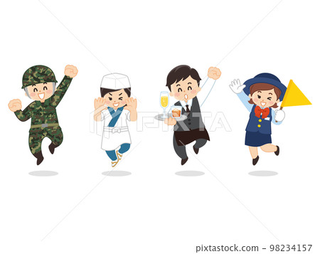 Working people Ground Self-Defense Force officer Chef Chef Waiter Bus guide Chef Working people Ground Self-Defense Force officer Chef Chef Waiter Bus guide Chef 98234157