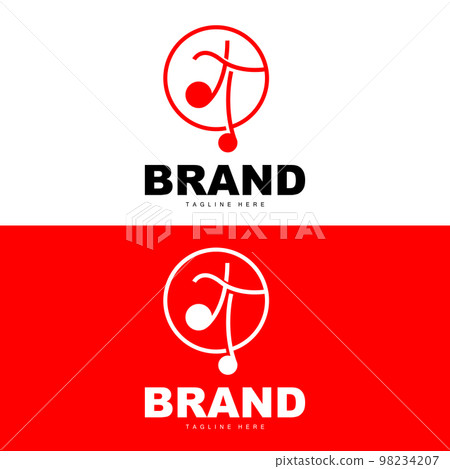 Simple Music Rhythm Logo, Musical Note Song Tone Vector Design 98234207