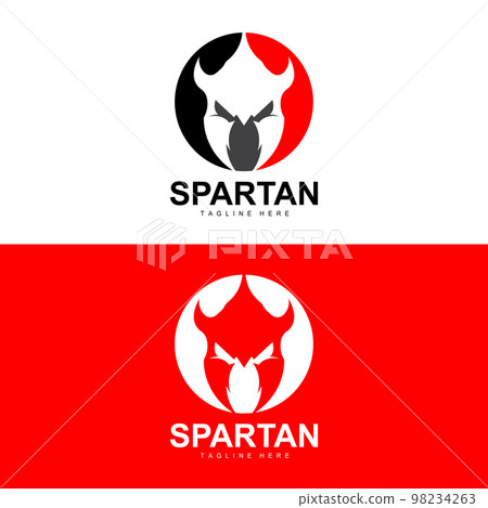 Spartan Logo, War Helmet Suit Vector, Barbarian Armor Icon, Viking, Gym Fit Design, Fitness 98234263