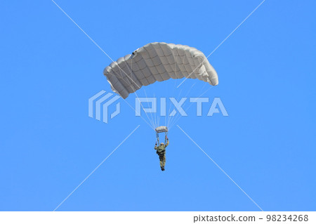 Parachute drop Remote island recapture exercise Special forces airborne drop Parachute drop Remote island recapture exercise Special forces airborne drop 98234268
