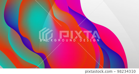 Abstract background fluid bubbles and wave elements. Template for covers, templates, flyers, placards, brochures, banners Abstract background fluid bubbles and wave elements. Template for covers, templates, flyers, placards, brochures, banners 98234310