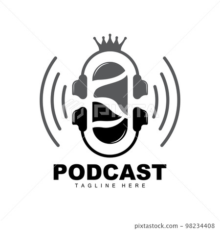 Podcast retro microphone Royalty Free Vector Image