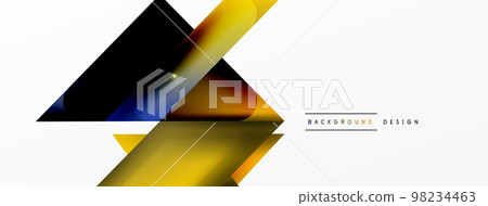 Dynamic 3d geometric abstract background. Triangles and other simple forms composition. Vector Illustration For Wallpaper, Banner, Background, Card, Book Illustration, landing page Dynamic 3d geometric abstract background. Triangles and other simple forms composition. Vector Illustration For Wallpaper, Banner, Background, Card, Book Illustration, landing page 98234463