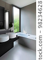 Black and white luxury bathroom, relax and clean bathroom renovation design 98234628