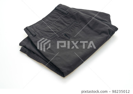 black short pant fold on white background black short pant fold on white background 98235012