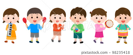 孩子們演奏各種樂器音樂會插圖 98235418