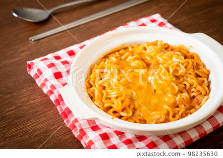 spicy instant noodle with cheese spicy instant noodle with cheese 98235630