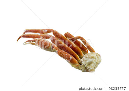 Red King crab phalanges on a white background. 98235757