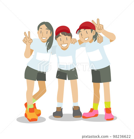 女學生並肩參加運動會 98236622