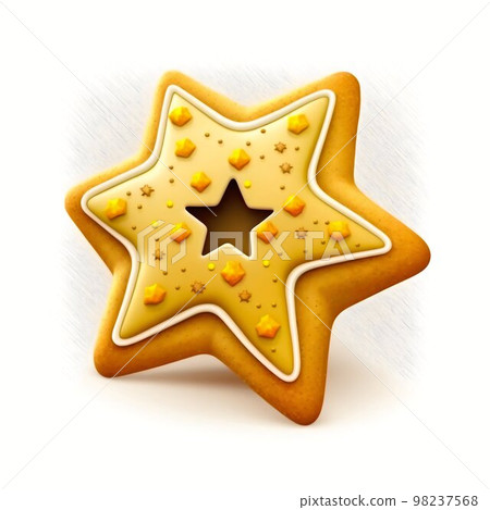 Cookie star isolated on white background Cookie star isolated on white background 98237568