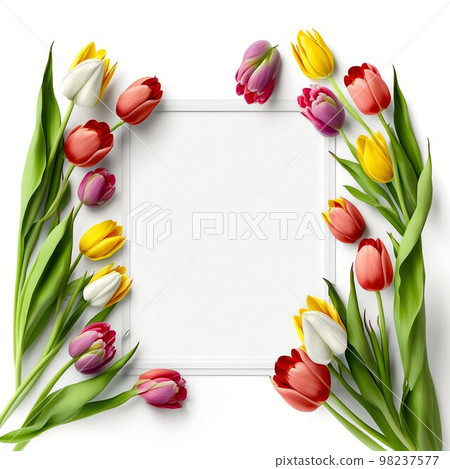 Tulips woman's day eighth march isolated on white background Tulips woman's day eighth march isolated on white background 98237577
